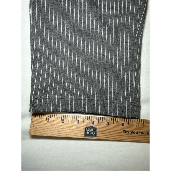 Ann Taylor LOFT Pants Drawstring Gray Pinstriped Staight Leg Size Large NWOT - Picture 9 of 11